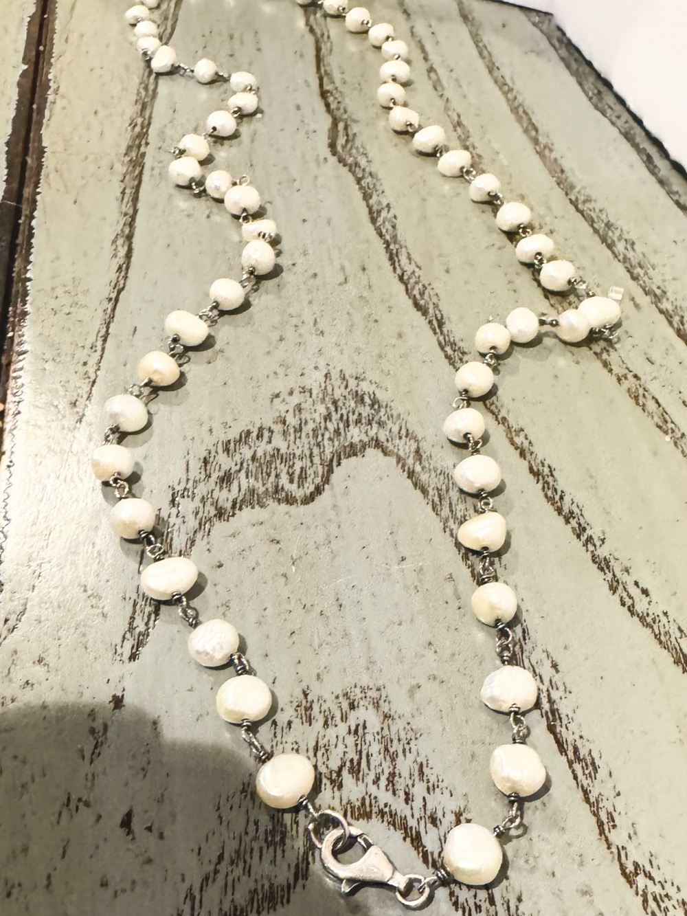 Silpada “Fresh Catch” Pearl Sterling Silver 32” Necklace (retired)